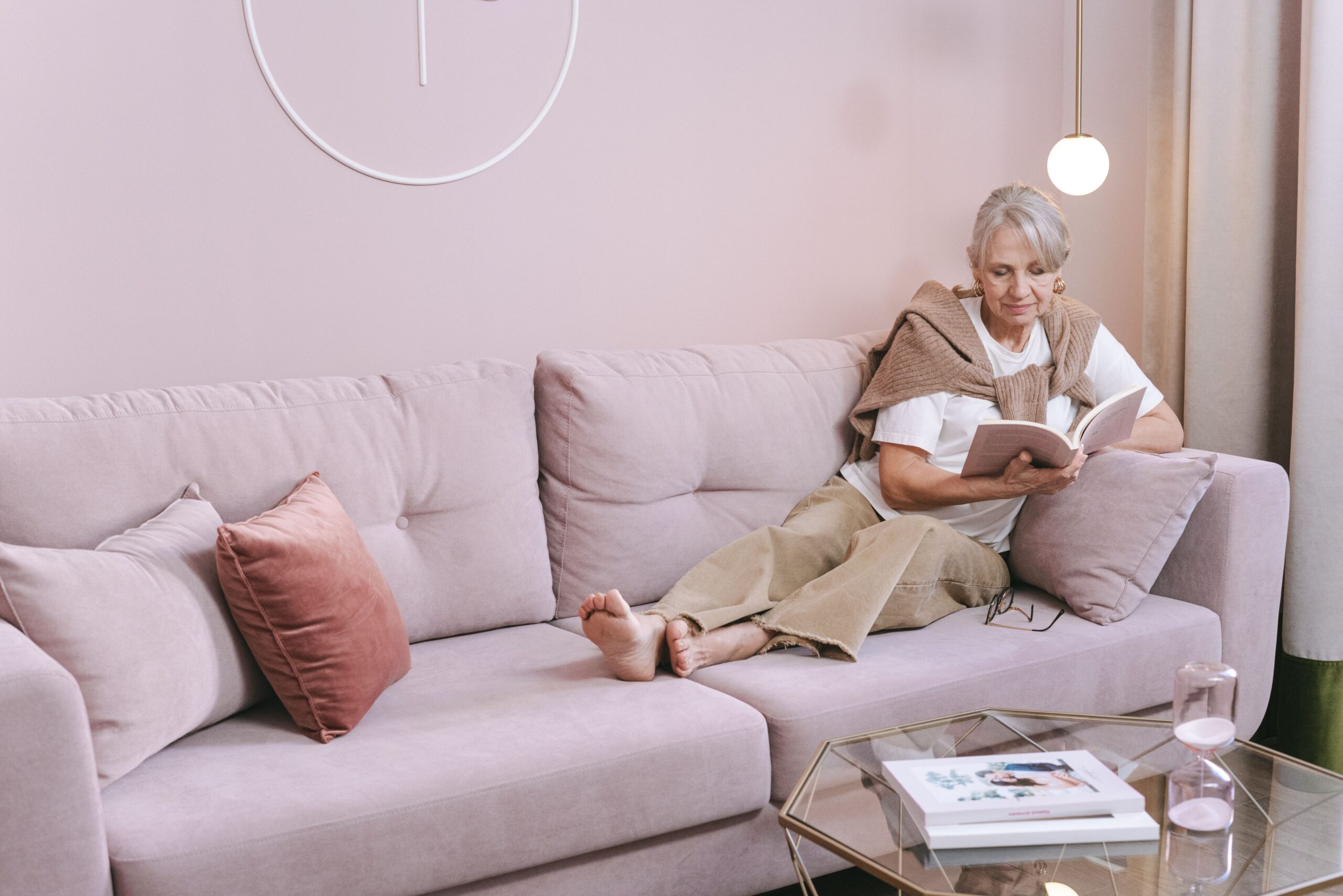 senior comfortable in home